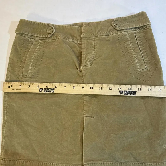 American Eagle Velvet Velour Khaki Vintage Y2K Boho Millennial Mini Skirt Size 2 - Picture 5 of 12